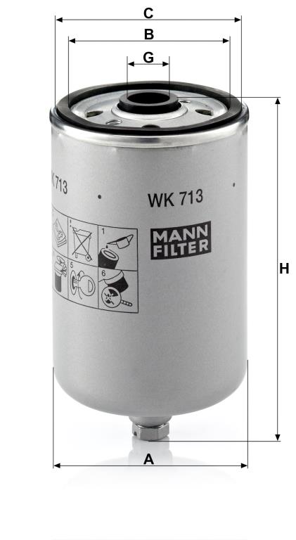 Filtro de combustível MANN-FILTER WK 713