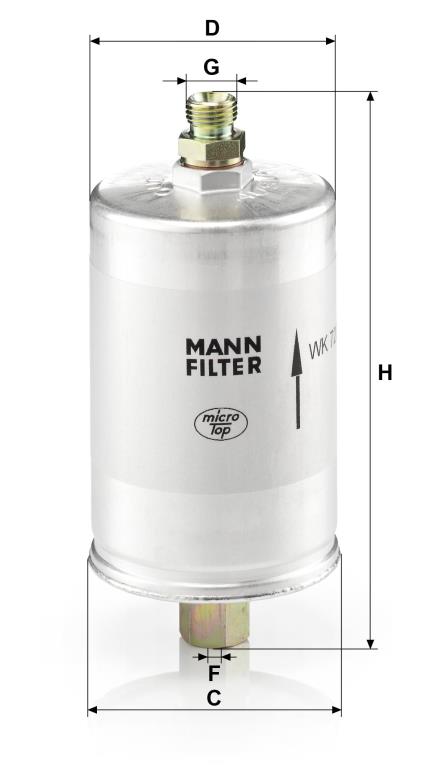 Filtre à carburant (Filtre à gasoil) MANN-FILTER ref. WK 726