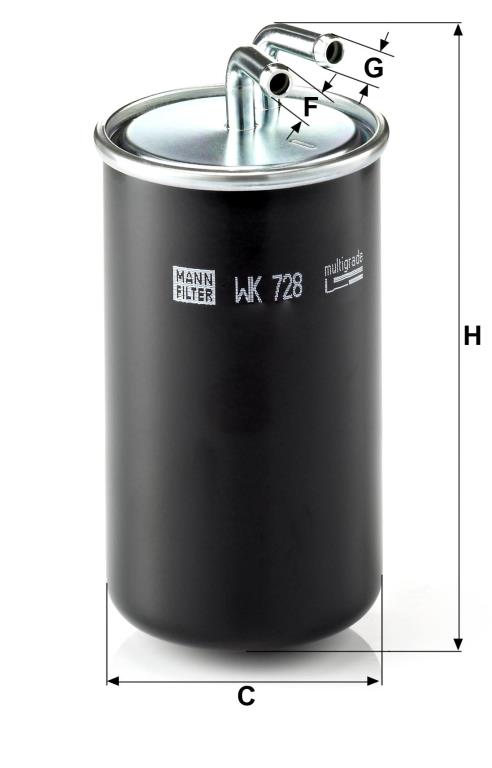 Filtre à carburant (Filtre à gasoil) MANN-FILTER ref. WK 728