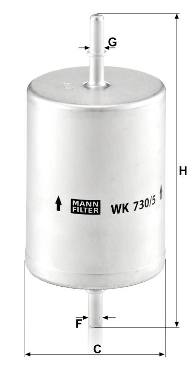Filtre à carburant (Filtre à gasoil) MANN-FILTER ref. WK 730/5
