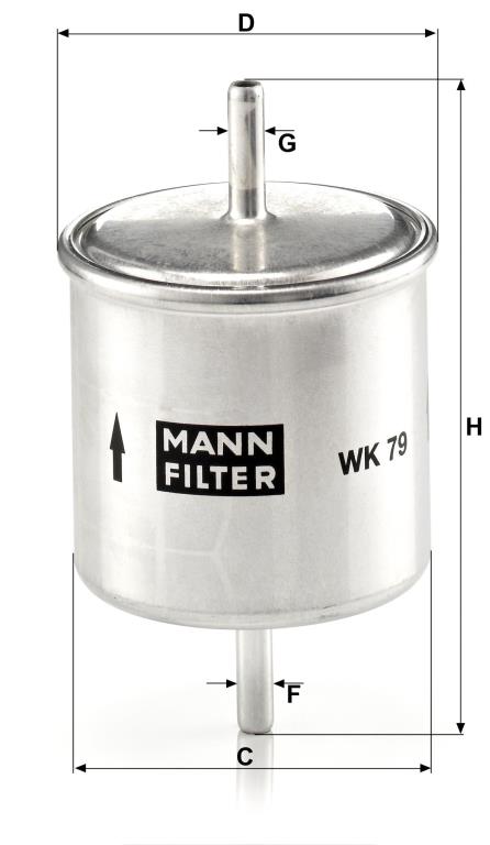 Filtre à carburant (Filtre à gasoil) MANN-FILTER ref. WK 79