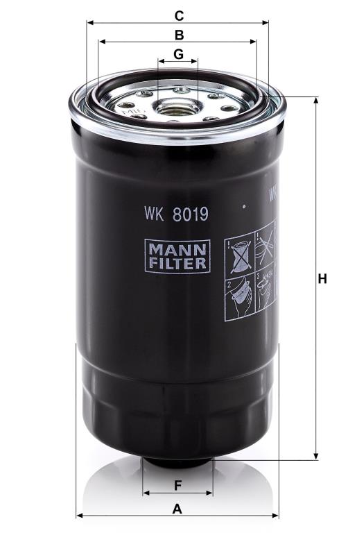Filtro combustible MANN-FILTER ref. WK 8019