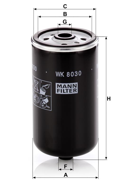 Filtre à carburant (Filtre à gasoil) MANN-FILTER ref. WK 8030