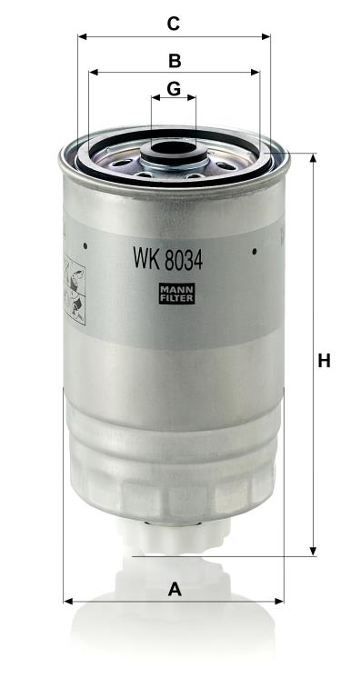 Filtre à carburant (Filtre à gasoil) MANN-FILTER ref. WK 8034