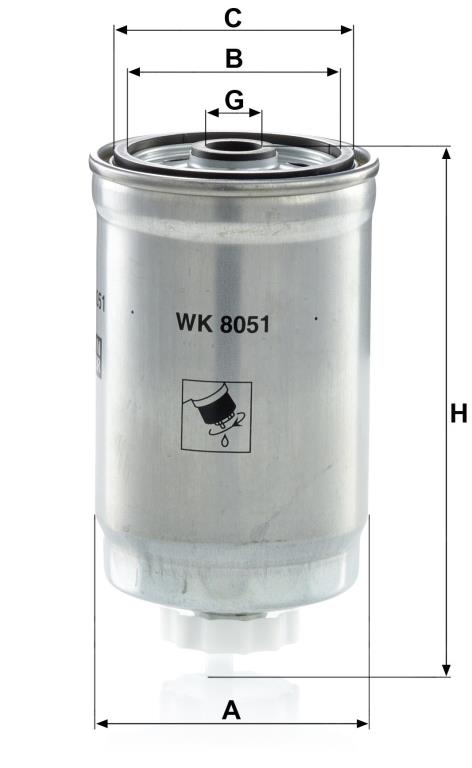 Filtre à carburant (Filtre à gasoil) MANN-FILTER ref. WK 8051