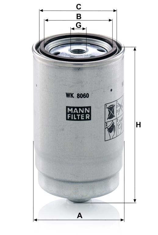 Filtre à carburant (Filtre à gasoil) MANN-FILTER ref. WK 8060 z
