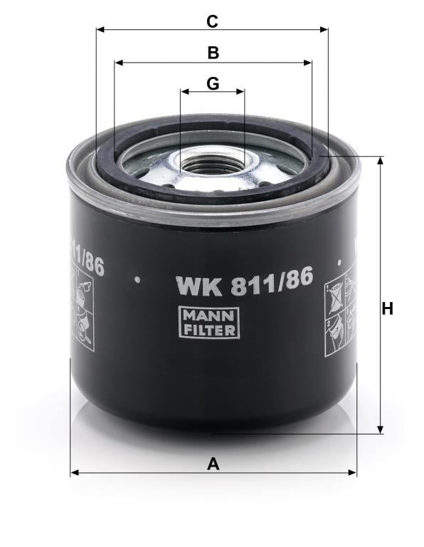Filtre à carburant (Filtre à gasoil) MANN-FILTER ref. WK 811/86