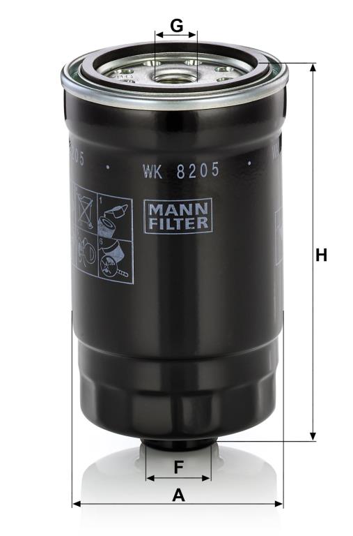 Filtre à carburant (Filtre à gasoil) MANN-FILTER ref. WK 8205