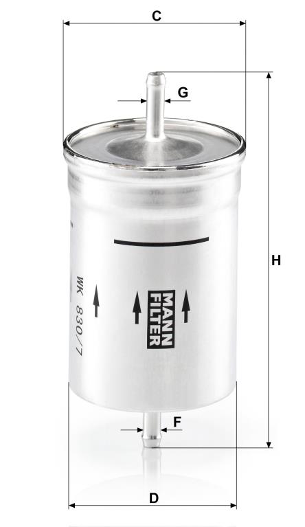 Filtro combustible MANN-FILTER ref. WK 830/7