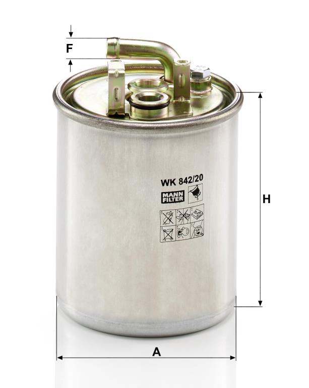 Filtre à carburant (Filtre à gasoil) MANN-FILTER WK 842/20