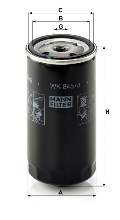 Filtro de combustível MANN-FILTER ref. WK 845/8