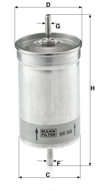 Filtre à carburant (Filtre à gasoil) MANN-FILTER ref. WK 849