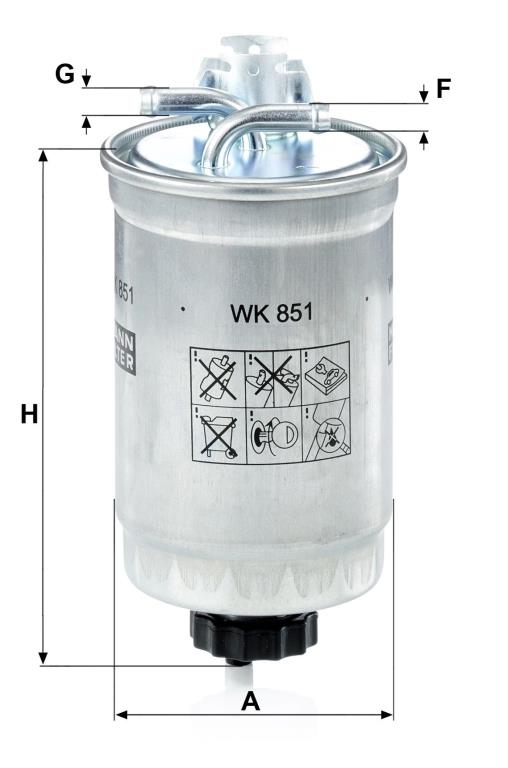 Filtro combustible MANN-FILTER ref. WK 851