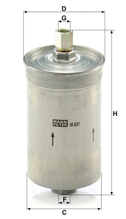 Filtre à carburant (Filtre à gasoil) MANN-FILTER WK 853/1