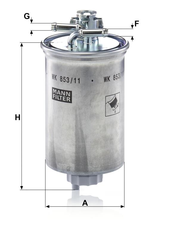 Filtre à carburant (Filtre à gasoil) MANN-FILTER ref. WK 853/11