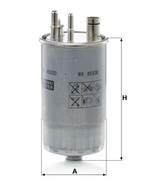 Filtro combustible MANN-FILTER ref. WK 853/20