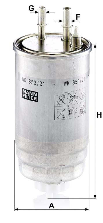 Filtre à carburant (Filtre à gasoil) MANN-FILTER ref. WK 853/21