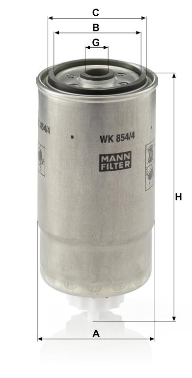 Filtre à carburant (Filtre à gasoil) MANN-FILTER ref. WK 854/4