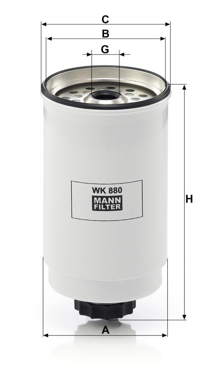 Filtre à carburant (Filtre à gasoil) MANN-FILTER ref. WK 880