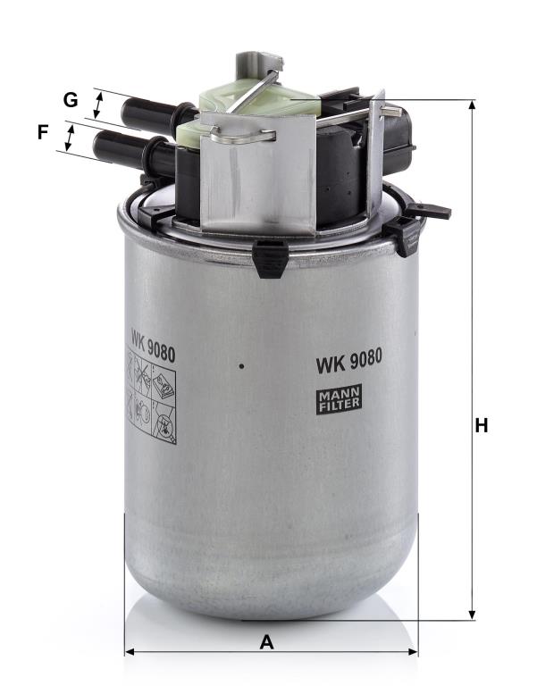 Filtre à carburant (Filtre à gasoil) MANN-FILTER WK 9080