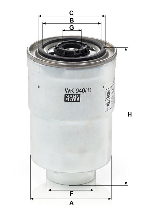 Filtre à carburant (Filtre à gasoil) MANN-FILTER ref. WK 940/11 x