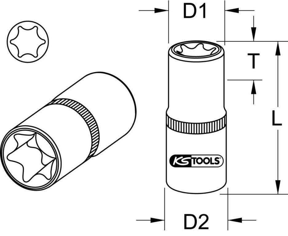 Douille standard 1/4' KS TOOLS 911.4352