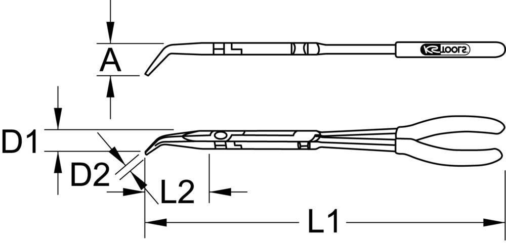 Pince à bec KS TOOLS 500.7163