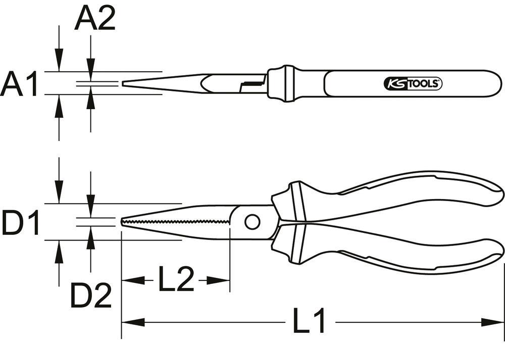 Pince à bec KS TOOLS ref. 115.1017