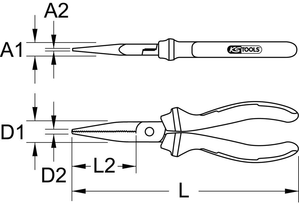 Pince à bec KS TOOLS 115.1316