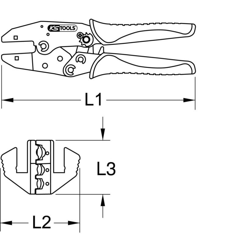 Pince à sertir KS TOOLS 115.1425