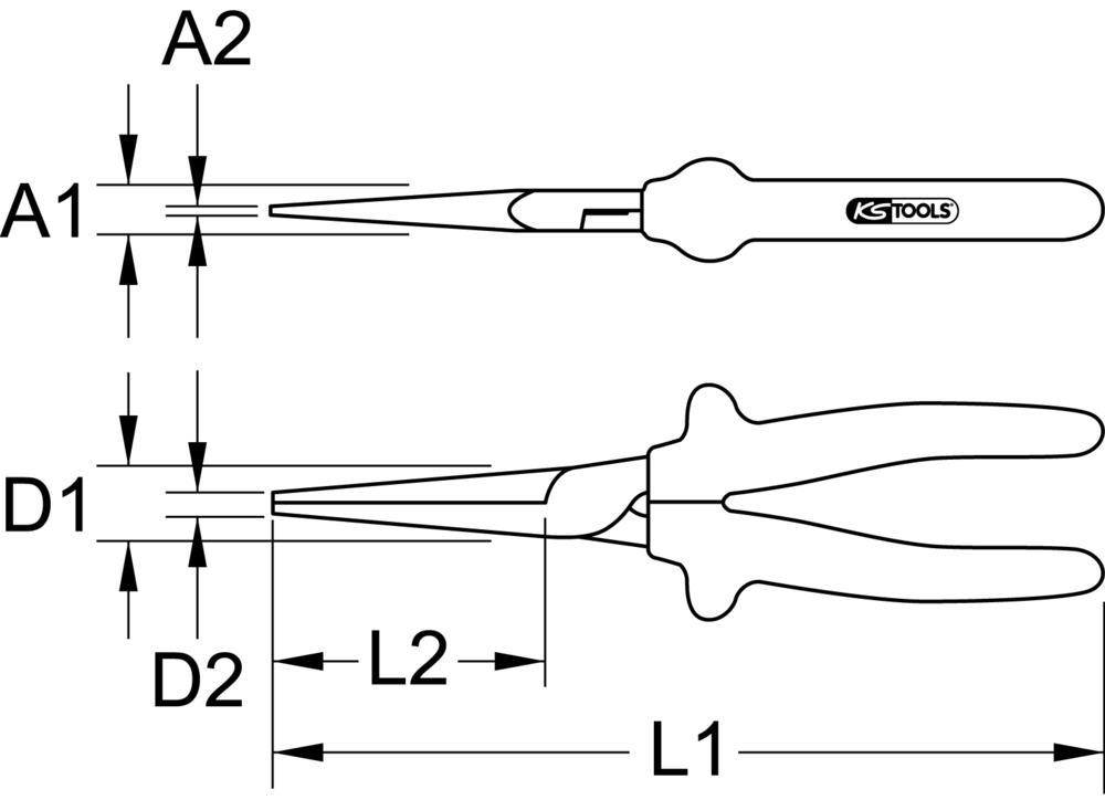 Pince à bec KS TOOLS ref. 117.1280