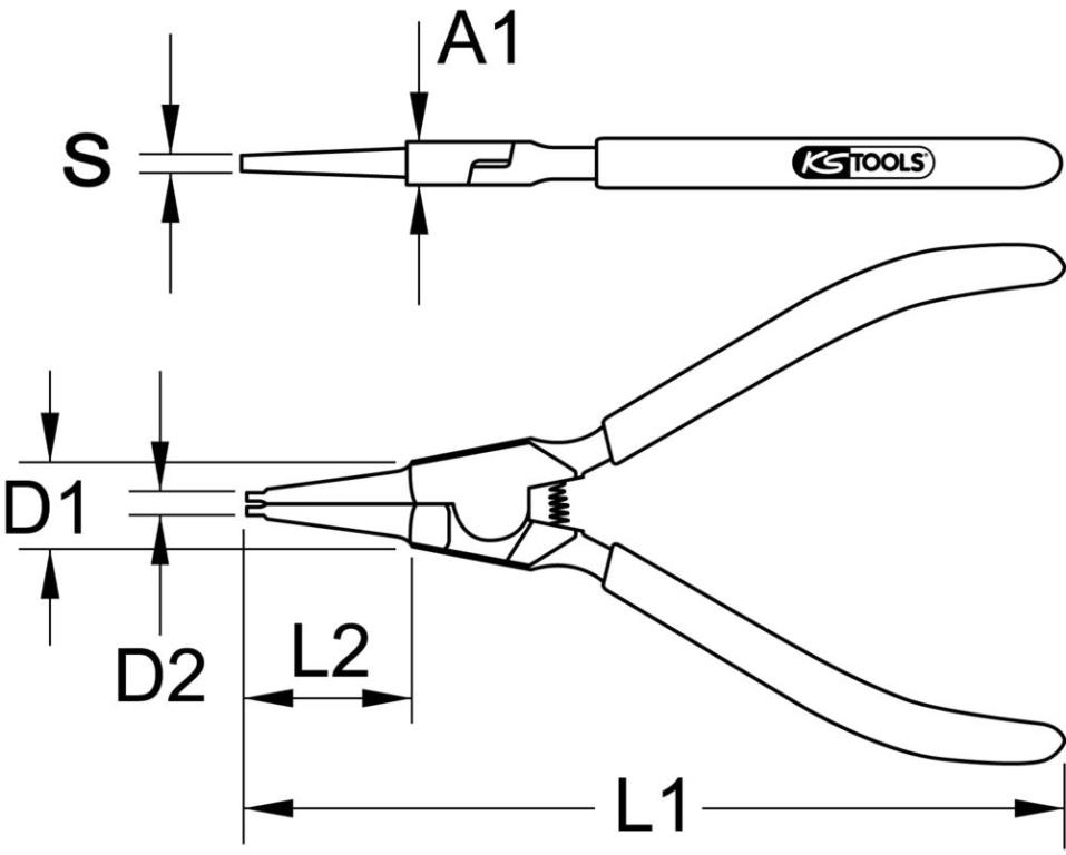 Pince circlips intérieure KS TOOLS 119.2053