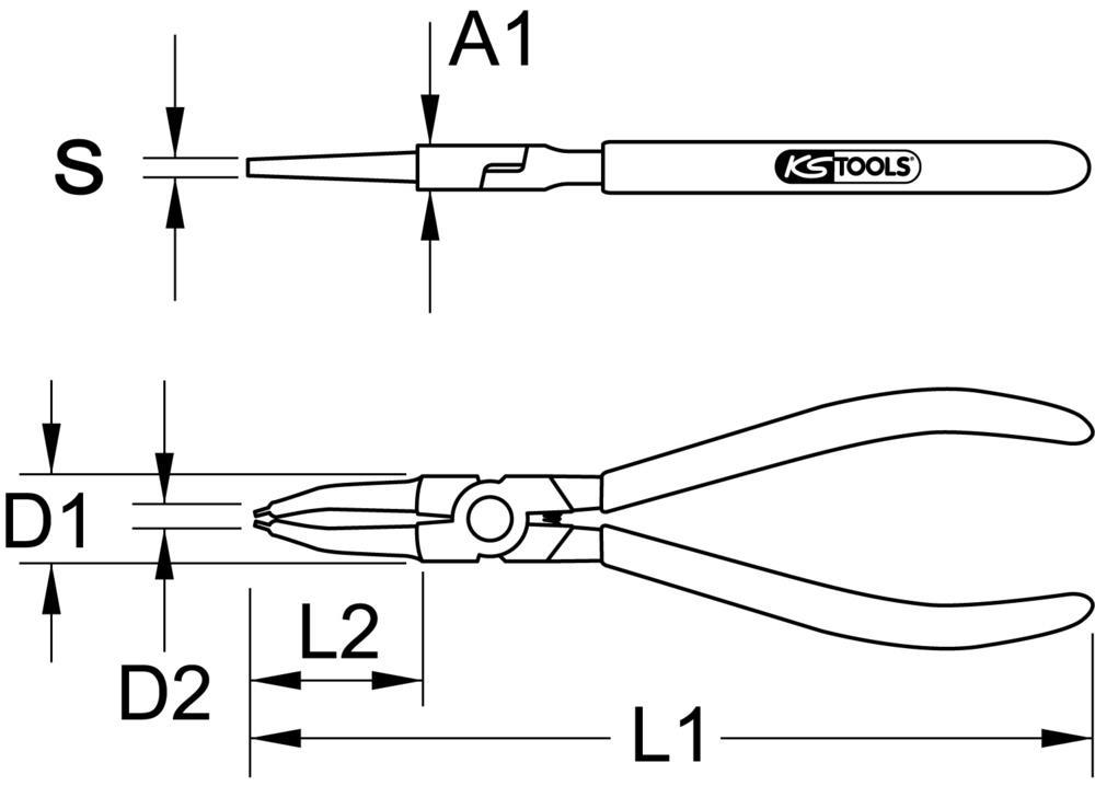 Pince circlips intérieure KS TOOLS 500.1034