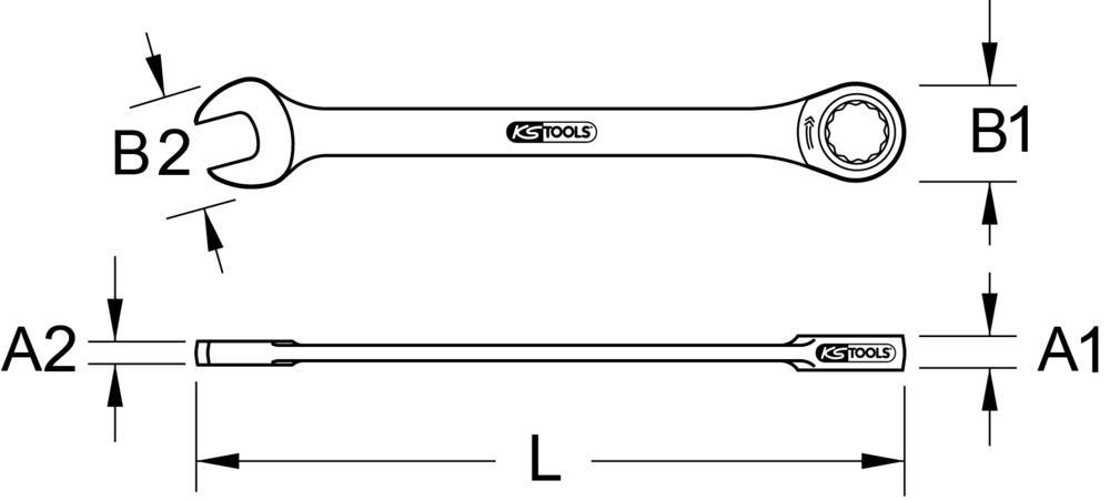 Clé mixte à cliquet KS TOOLS 503.4221
