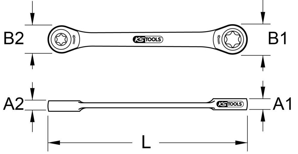 Clé polygonale à cliquet KS TOOLS 503.4351