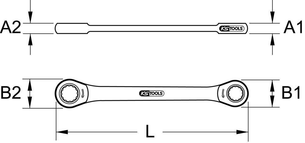 Clé polygonale à cliquet KS TOOLS 503.4403