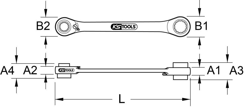 Clé polygonale à cliquet KS TOOLS 503.4546