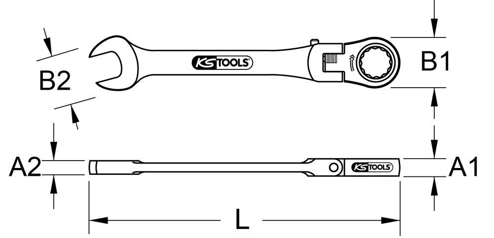 Clé mixte à cliquet KS TOOLS ref. 503.4817