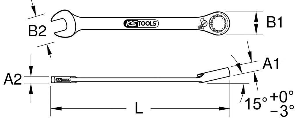 Clé mixte à cliquet KS TOOLS ref. 503.5912