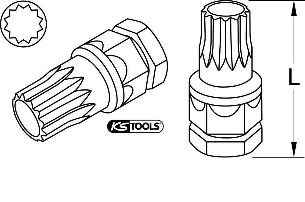 Clé polygonale à cliquet KS TOOLS 503.8152
