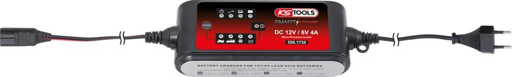 Chargeur de batterie de voiture ((de 6 à 12 V, et câbles)) KS TOOLS  ref. 550.1735