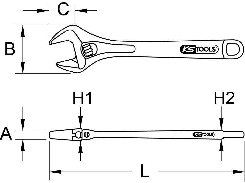 Clé à molette KS TOOLS 577.0100