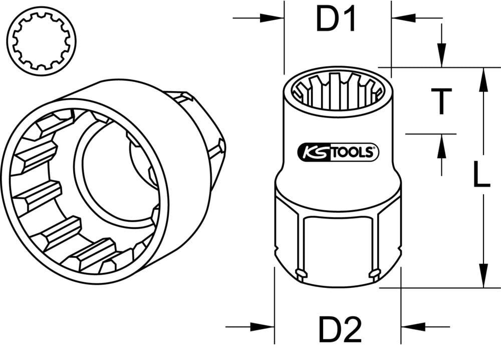Douille moyeu KS TOOLS ref. 916.4064
