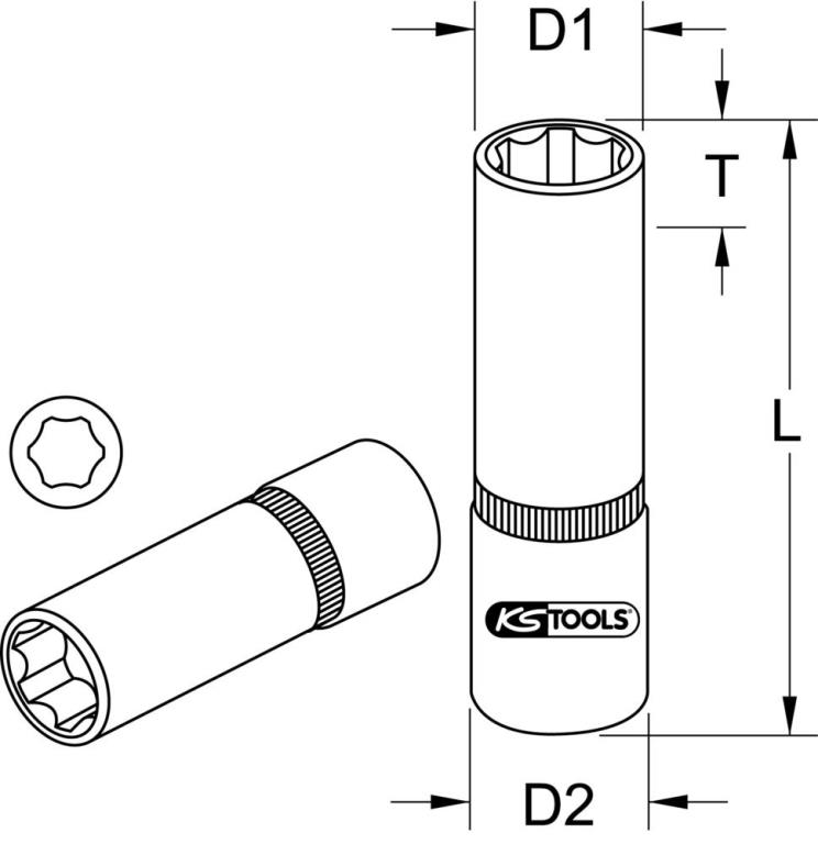 Douille standard 1/4' KS TOOLS 917.1432