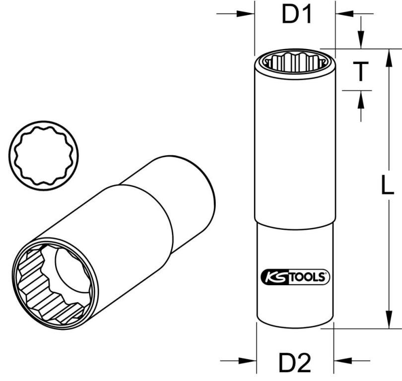 Douille standard 3/8" KS TOOLS 917.3978