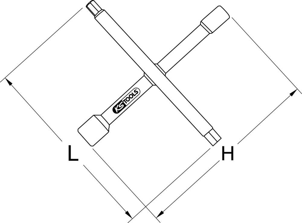 Clé en croix 1/2 KS TOOLS ref. 116.6000