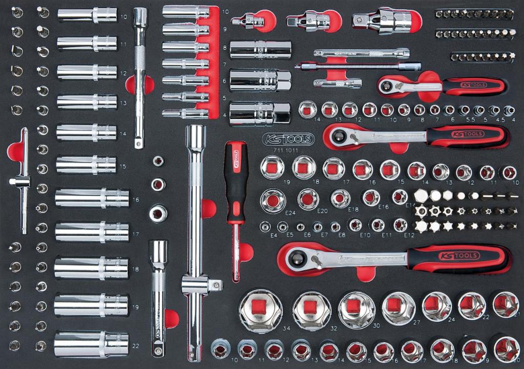 Coffret de douilles 1/4 + 1/2 pouce avec cliquet réversible - 59 pcs | WURTH