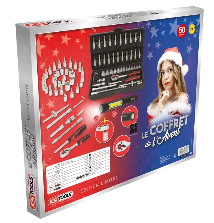 Coffret cliquets et douilles 1/4" KS TOOLS ref. 999.8887