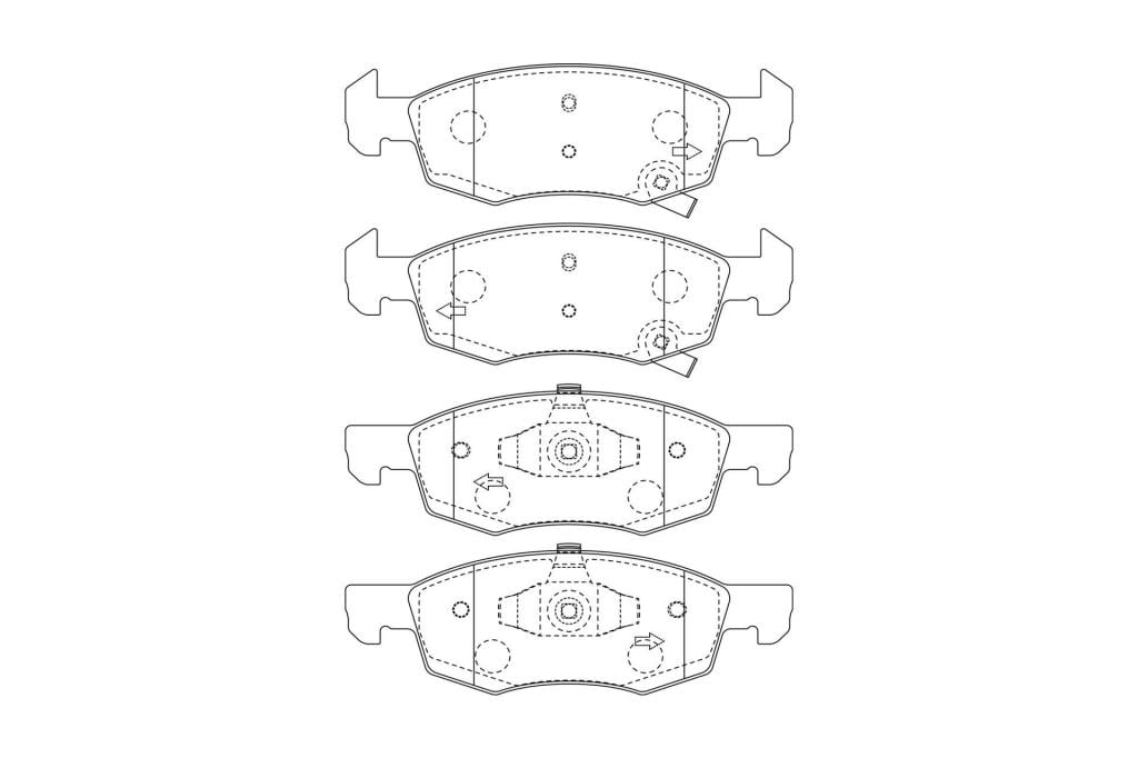 Jeu de 4 plaquettes de frein CHAMPION  ref. 573672CH