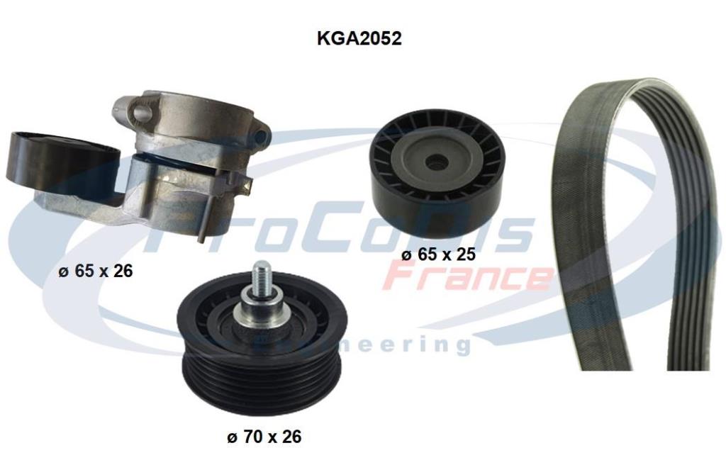 Kit Galet Accessoire PROCODIS France KGA2002 – Courroie Striée + Galet Pour Réparation Fiable